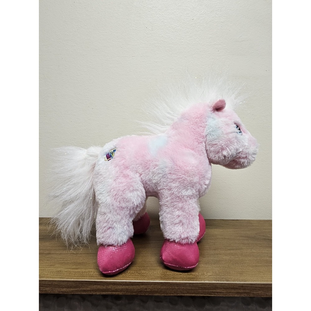 Retired 2007 Webkinz Pink Pony Plush Ganz (model HM117) Pink White Tie-Dye Body